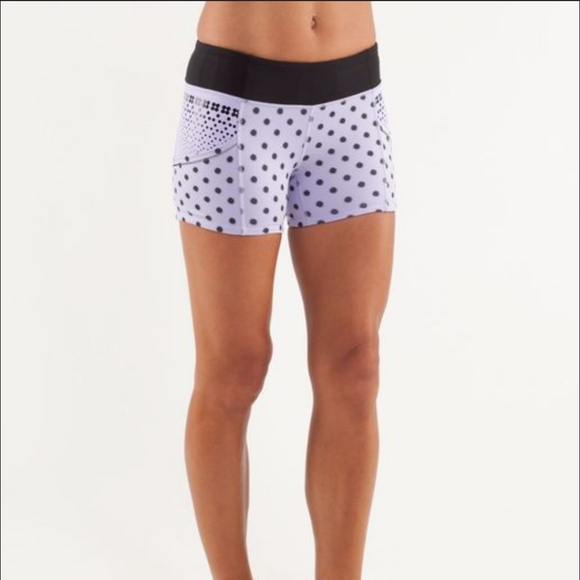 lululemon Rum Black and White Polka Dot Bike Shorts - Picture 1 of 7
